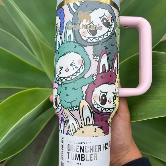 Labubu Stanley 40oz Cup Pink Handle Cup - Picture 2 of 4